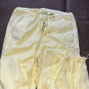 Casual Cream Drawstring Pants